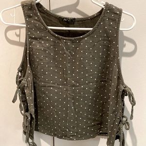 Side-Tie Polka Dot Tank Top